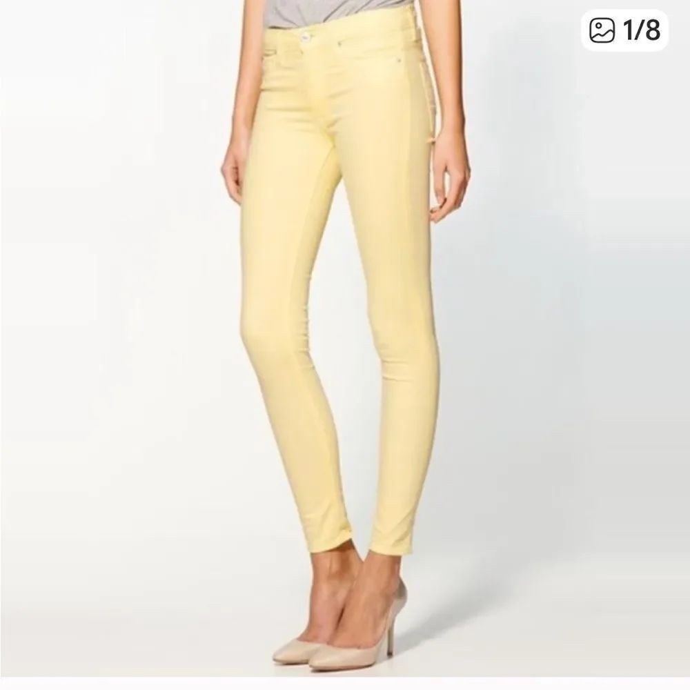 Hudson Midrise Nico Super Skinny Bright Yellow Skinny Jeans Made in Los Angeles